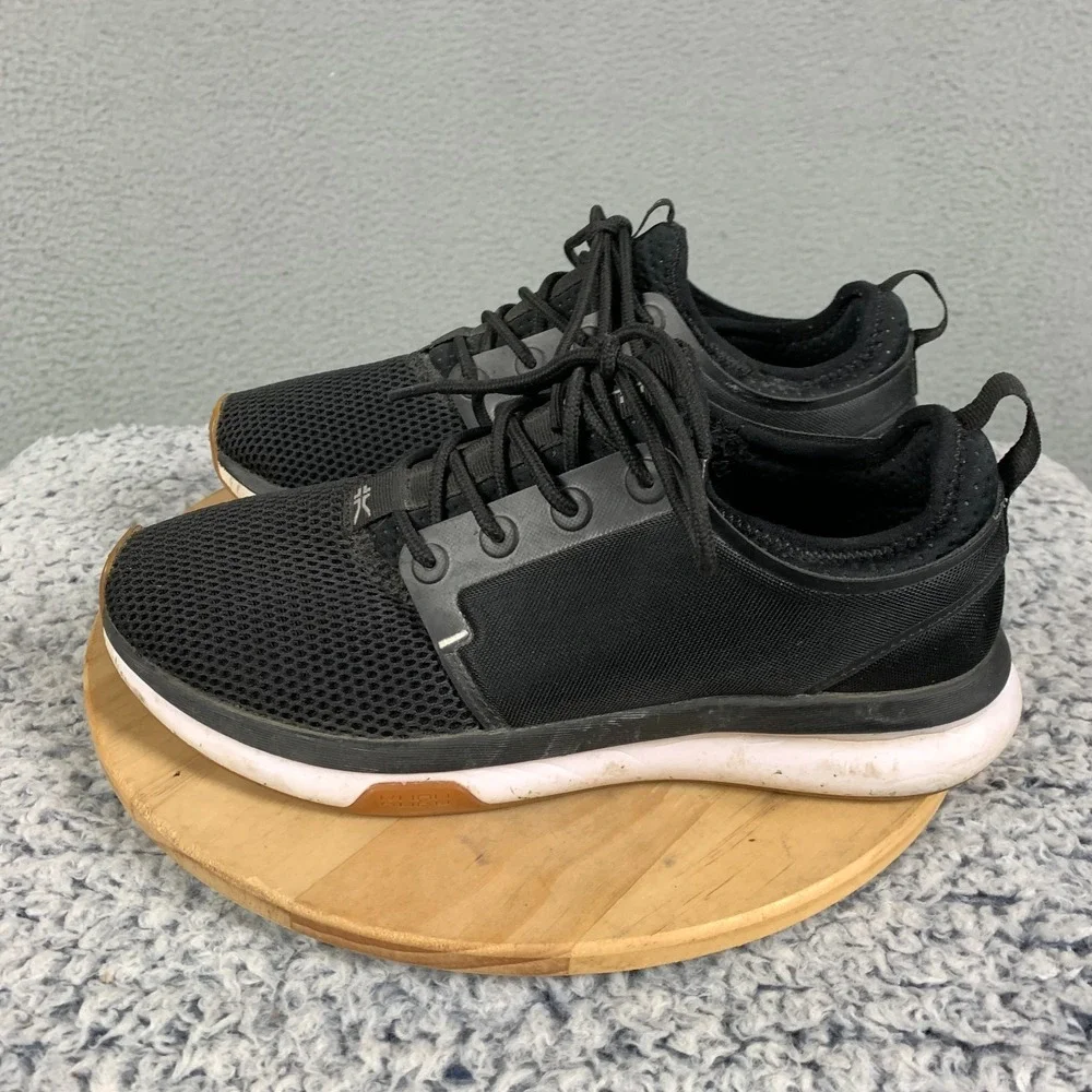 Kuru Atom Sneakers Women's 8 Black/White/Gum Mesh Athletic Running Walking Shoes
